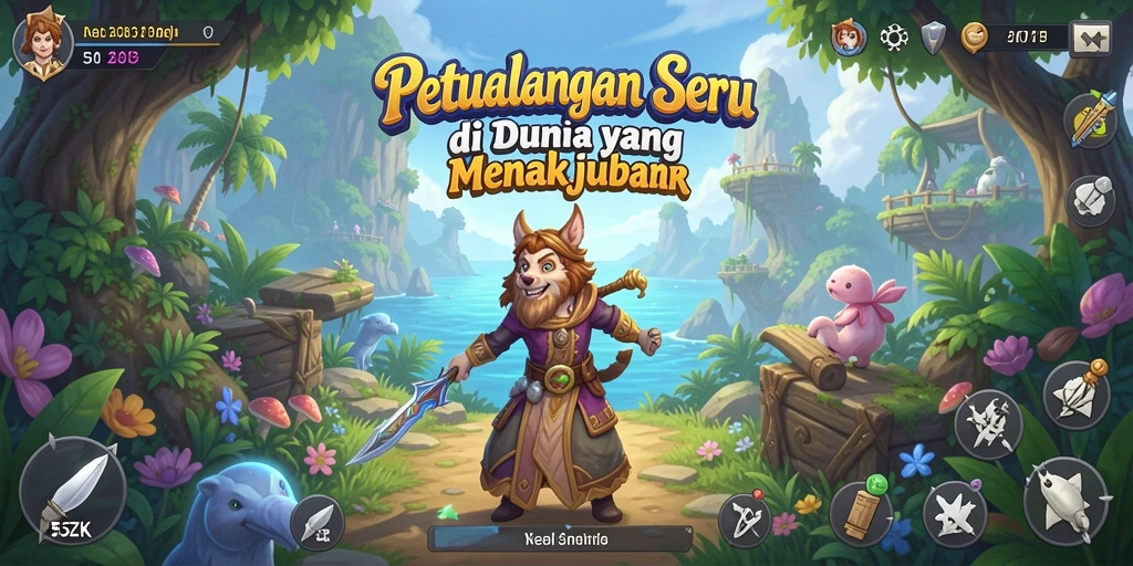 Screenshot gameplay 5ZK menampilkan petualangan mendebarkan di dunia menakjubkan.