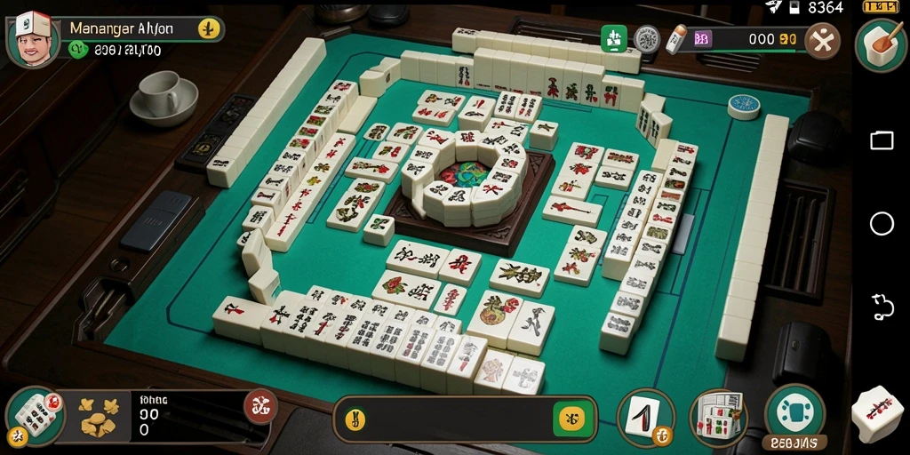 Tampilan gameplay menawan dari 8364, penuh strategi Mahjong.