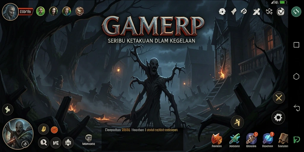 Tampak gameplay GAMERP yang mencekam dan penuh ketegangan.