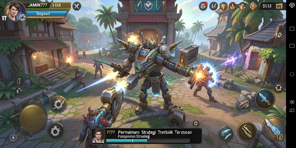 Screenshot menampilkan gameplay strategis yang mendebarkan dari JAMIN777.