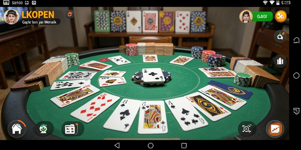Tampilan gameplay LKOPEN yang menegangkan dengan elemen Gaple.