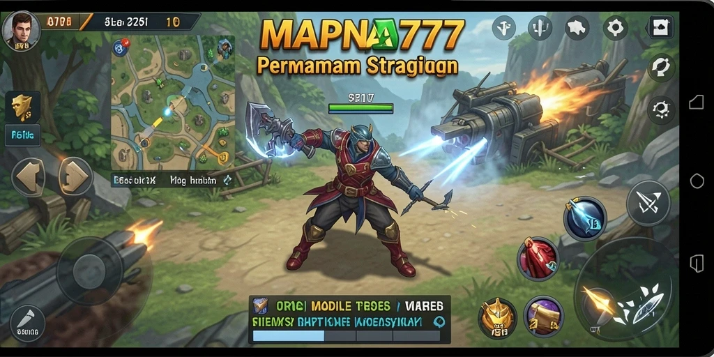 Tampilan gameplay MAPNA777 yang menampilkan strategi dan pertempuran seru.