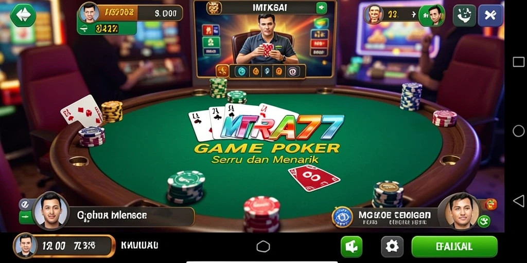 Screenshot utama MITRA77 menampilkan gameplay Poker yang mendebarkan.