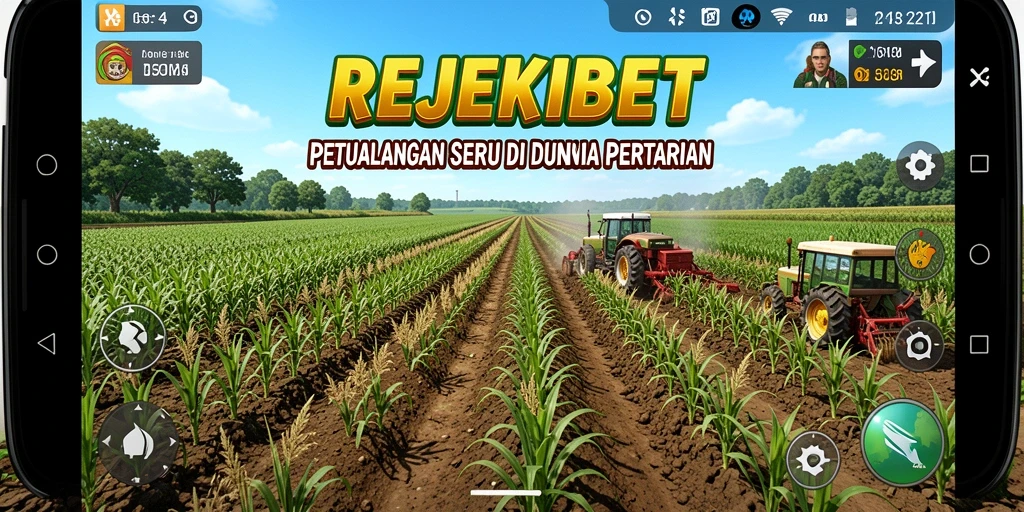 Tampilan gameplay REJEKIBET saat mengelola ladang dan hewan ternak.