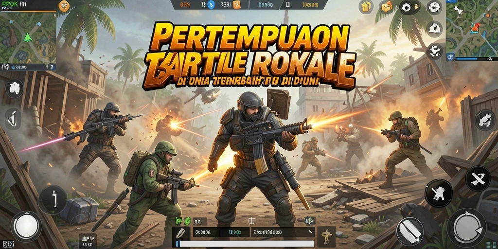 Screenshot gameplay RPOK yang intens dan mendebarkan dalam pertempuran Battle Royale.