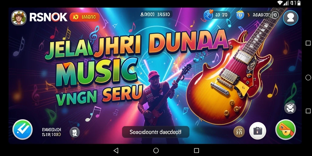 Screenshot gameplay RSNOK menunjukkan pengalaman mendengarkan musik yang menarik.