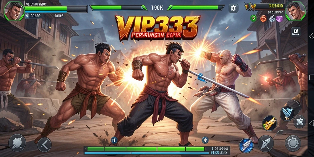 Gameplay Fighting yang menegangkan di VIP333 dengan karakter unik.