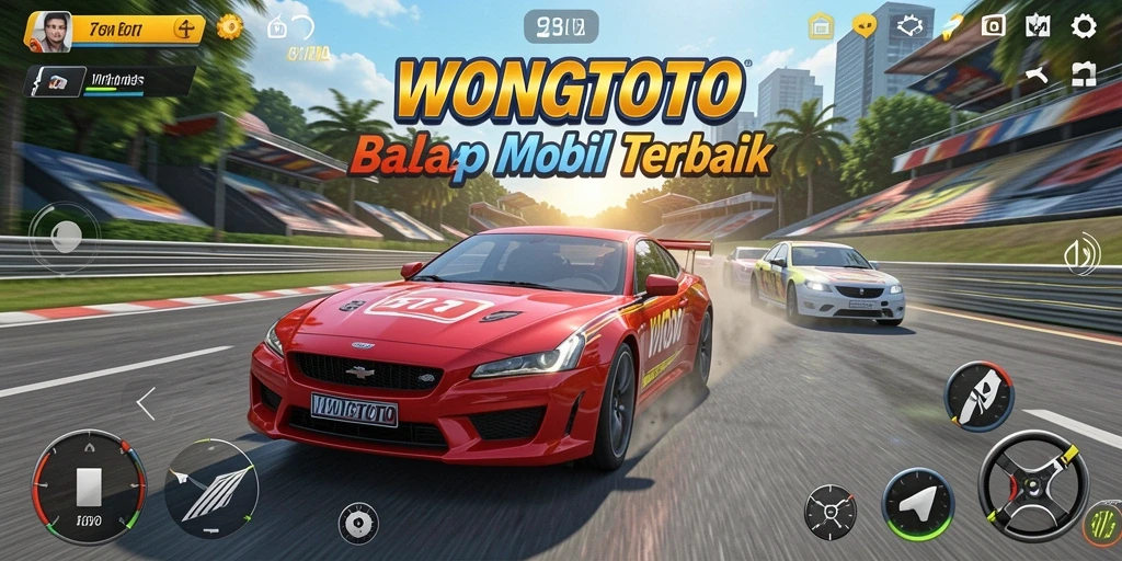 Tampilan utama gameplay WONGTOTO dengan balapan seru.